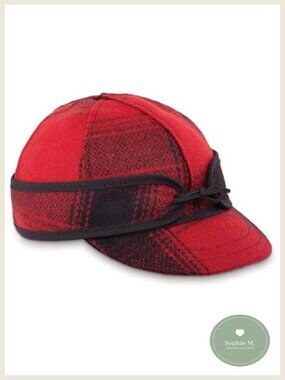 Kids Wool Winter Hat with Adjustable Earband - Plaid, Six-Panel, Cotton Flannel